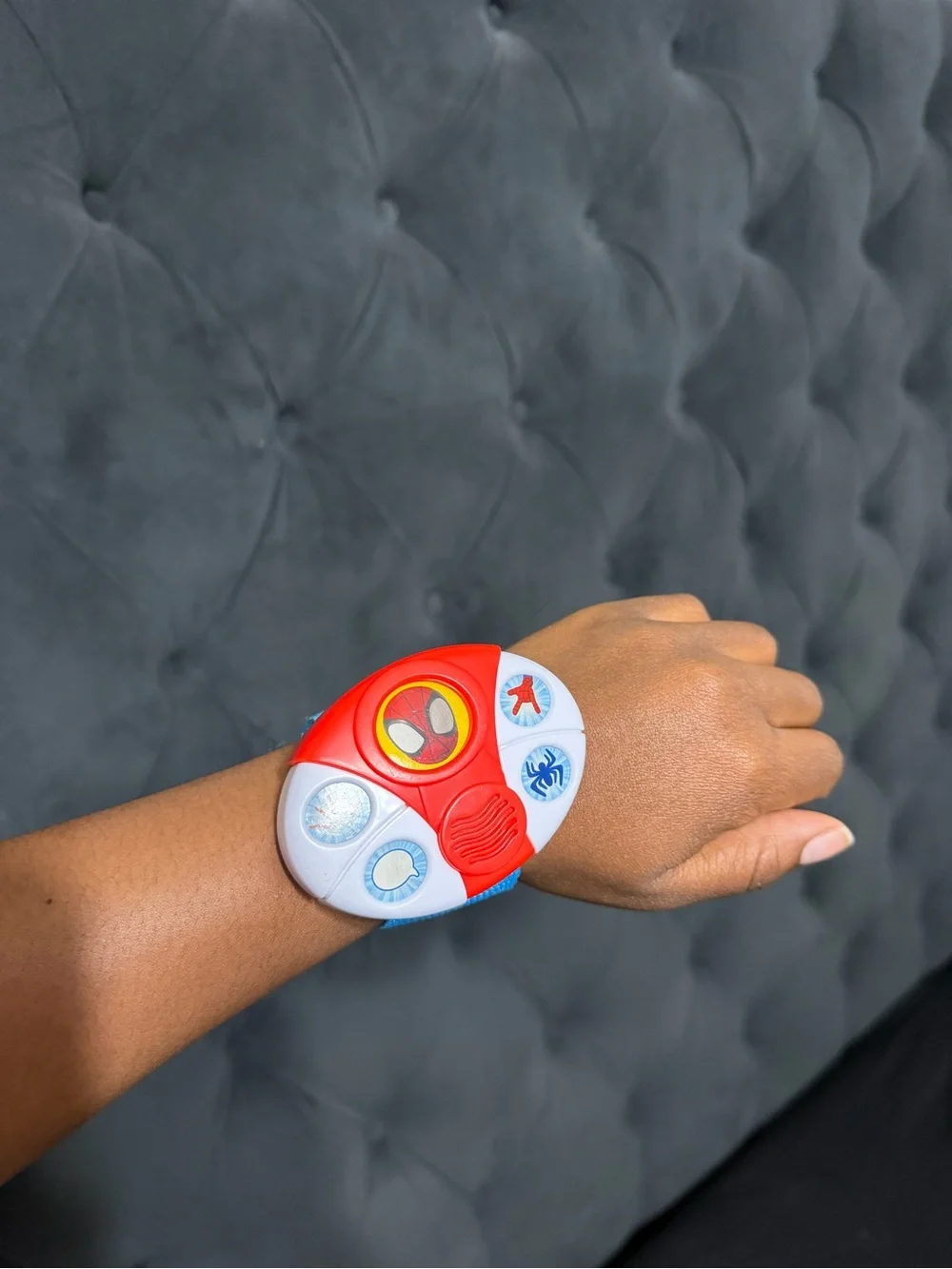Kids Red Spider-Themed Interactive Wristband Toy